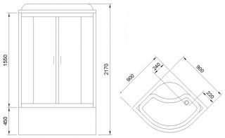 Душевая кабина Royal Bath BK стекло прозрачное 90x90см RB90BK2-T